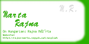 marta rajna business card